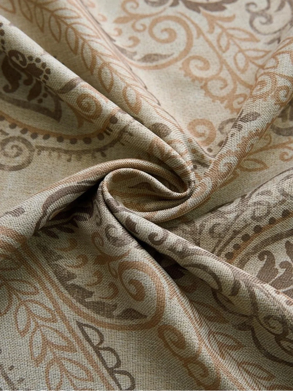 Taupe Grommet-Top Window Curtains